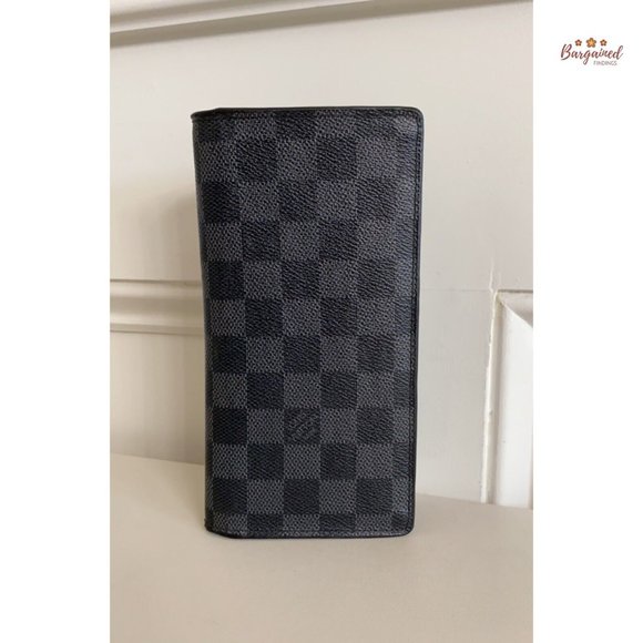 Authentic Louis Vuitton Damier Graphite Coated Canvas Leather Brazza Wallet 2014 - Picture 4 of 14